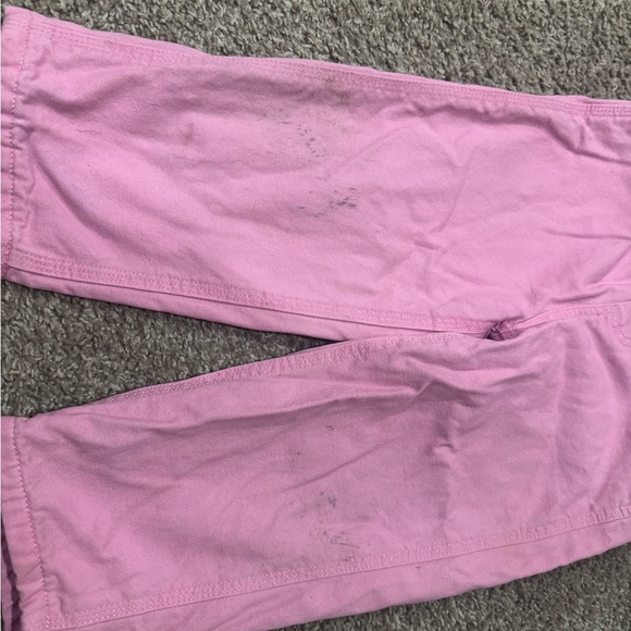 Toddler Carhartt Pink Plaid-Trim Cotton flannel lined Overalls - Picture 6 of 9